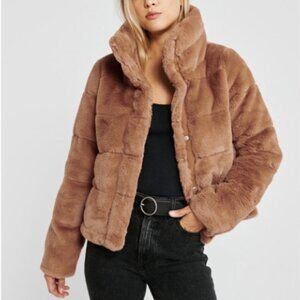 Abercrombie Mini Faux-Fur Puffer Jacket